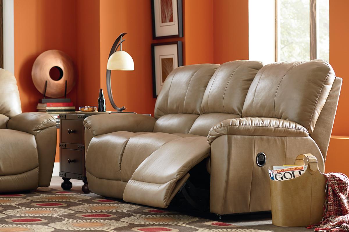 Waltham leather store reclining sofa